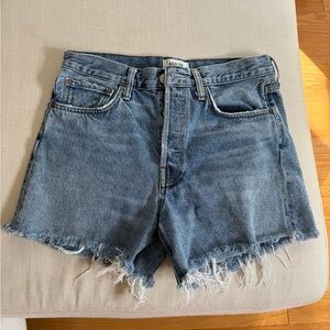 Agolde Distressed Blue Jean Shorts